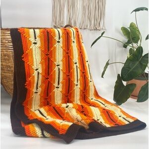 70s Vintage Granny Handmade Throw Blanket